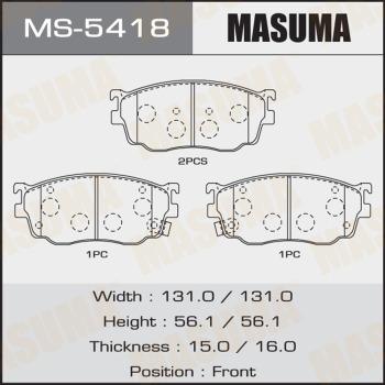 MASUMA MS-5418 - Комплект спирачна челюст vvparts.bg