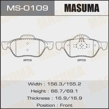 MASUMA MS-0109 - Комплект спирачна челюст vvparts.bg