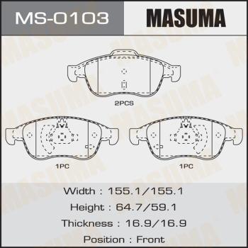 MASUMA MS-0103 - Комплект спирачна челюст vvparts.bg