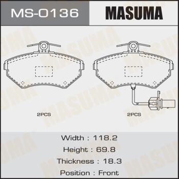 MASUMA MS-0136 - Комплект спирачна челюст vvparts.bg