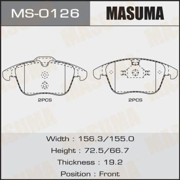 MASUMA MS-0126 - Комплект спирачна челюст vvparts.bg