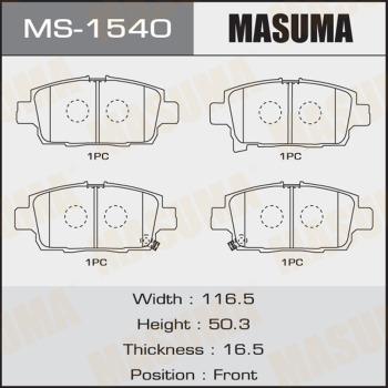 MASUMA MS-1540 - Комплект спирачна челюст vvparts.bg