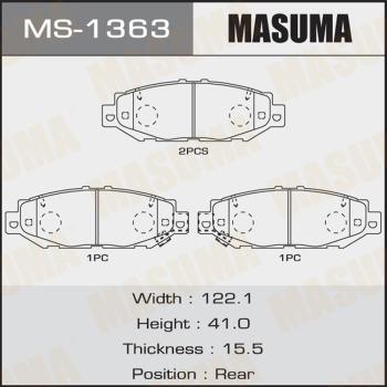 MASUMA MS-1363 - Комплект спирачна челюст vvparts.bg