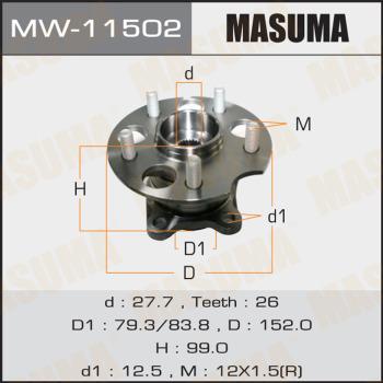 MASUMA MW-11502 - Главина на колелото vvparts.bg