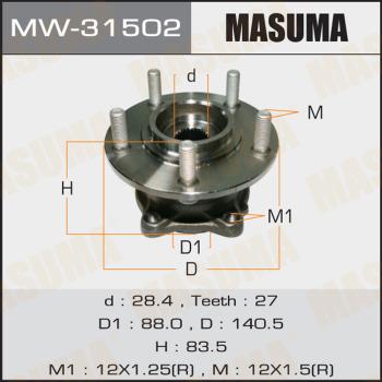 MASUMA MW-31502 - Главина на колелото vvparts.bg