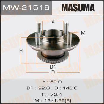 MASUMA MW21516 - Главина на колелото vvparts.bg