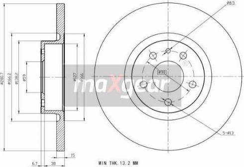 Maxgear 19-0991MAX - Спирачен диск vvparts.bg