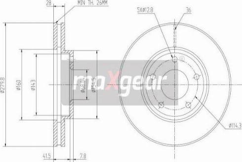 Maxgear 19-0951MAX - Спирачен диск vvparts.bg