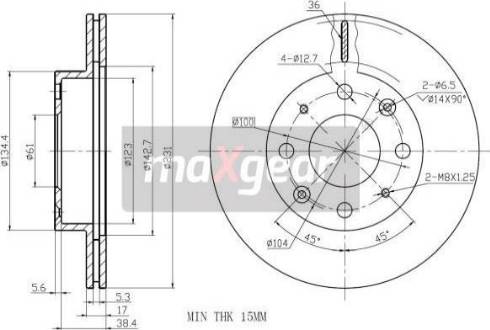 Maxgear 19-0926 - Спирачен диск vvparts.bg