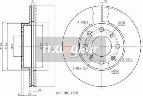 Maxgear 19-0928MAX - Спирачен диск vvparts.bg