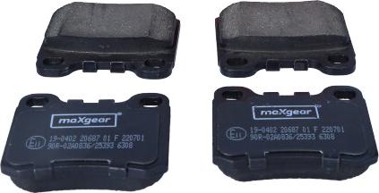 Maxgear 19-0402 - Комплект спирачно феродо, дискови спирачки vvparts.bg