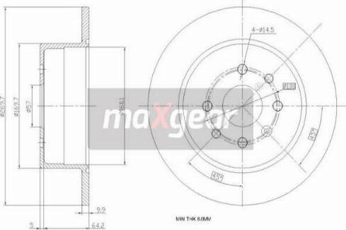 Maxgear 19-0788MAX - Спирачен диск vvparts.bg