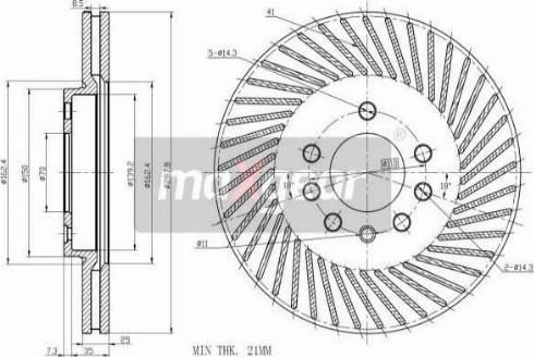 Maxgear 19-0737MAX - Спирачен диск vvparts.bg