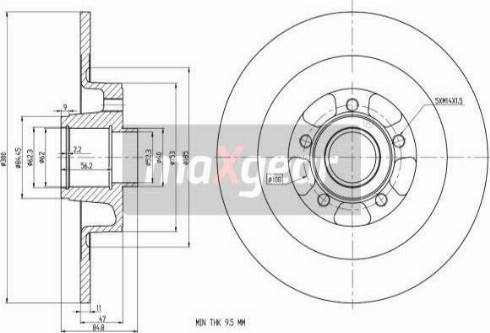 Maxgear 19-1908 - Спирачен диск vvparts.bg