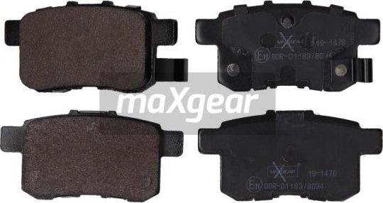 Maxgear 19-1476 - Комплект спирачно феродо, дискови спирачки vvparts.bg