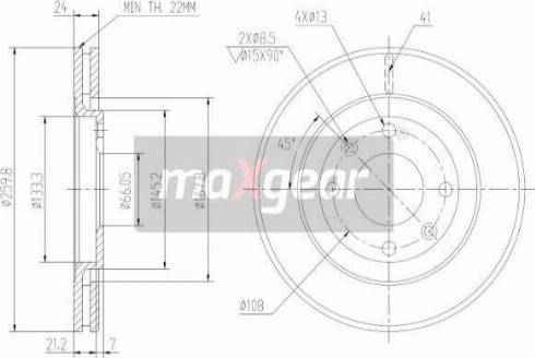 Maxgear 19-1003MAX - Спирачен диск vvparts.bg