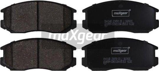 Maxgear 19-1143 - Комплект спирачно феродо, дискови спирачки vvparts.bg