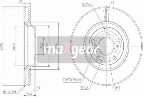 Maxgear 19-1868MAX - Спирачен диск vvparts.bg