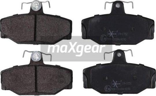 Maxgear 19-1752 - Комплект спирачно феродо, дискови спирачки vvparts.bg