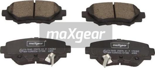 Maxgear 19-3049 - Комплект спирачно феродо, дискови спирачки vvparts.bg