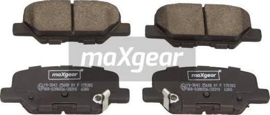 Maxgear 19-3043 - Комплект спирачно феродо, дискови спирачки vvparts.bg