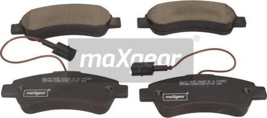 Maxgear 19-3055 - Комплект спирачно феродо, дискови спирачки vvparts.bg