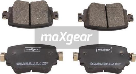 Maxgear 19-3058 - Комплект спирачно феродо, дискови спирачки vvparts.bg