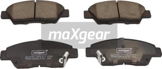 Maxgear 19-3007 - Комплект спирачно феродо, дискови спирачки vvparts.bg