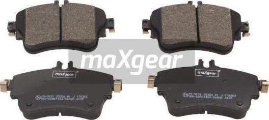 Maxgear 19-3031 - Комплект спирачно феродо, дискови спирачки vvparts.bg