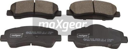 Maxgear 19-3029 - Комплект спирачно феродо, дискови спирачки vvparts.bg