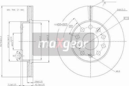 Maxgear 19-3238 - Спирачен диск vvparts.bg