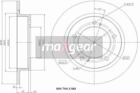 Maxgear 19-3227 - Спирачен диск vvparts.bg