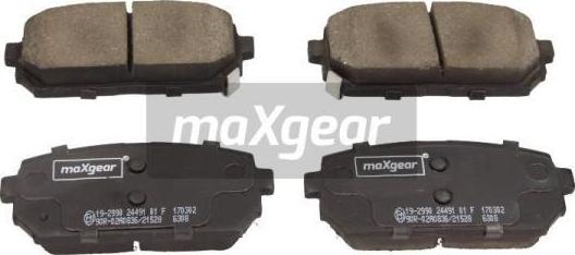 Maxgear 19-2990 - Комплект спирачно феродо, дискови спирачки vvparts.bg