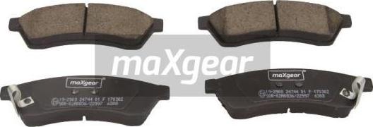 Maxgear 19-2908 - Комплект спирачно феродо, дискови спирачки vvparts.bg