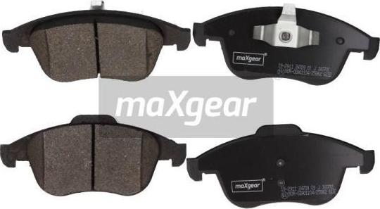 Maxgear 19-2911 - Комплект спирачно феродо, дискови спирачки vvparts.bg