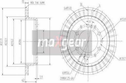 Maxgear 19-2464 - Спирачен диск vvparts.bg