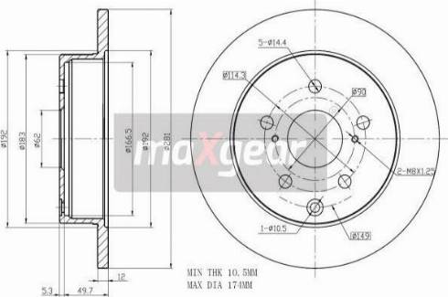 Maxgear 19-2466 - Спирачен диск vvparts.bg