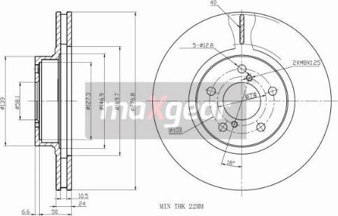 Maxgear 19-2505 - Спирачен диск vvparts.bg