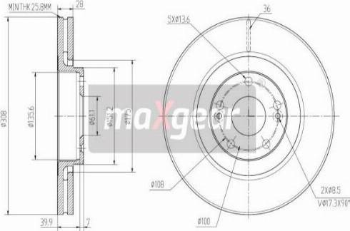 Maxgear 19-2503 - Спирачен диск vvparts.bg