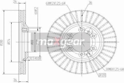 Maxgear 19-2649 - Спирачен диск vvparts.bg