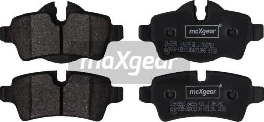 Maxgear 19-2891 - Комплект спирачно феродо, дискови спирачки vvparts.bg