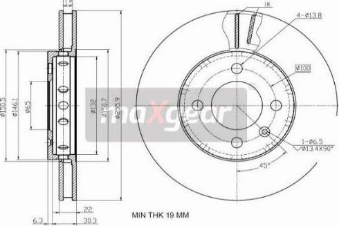 Maxgear 19-2856MAX - Спирачен диск vvparts.bg