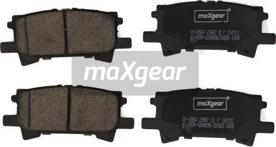 Maxgear 19-2884 - Комплект спирачно феродо, дискови спирачки vvparts.bg