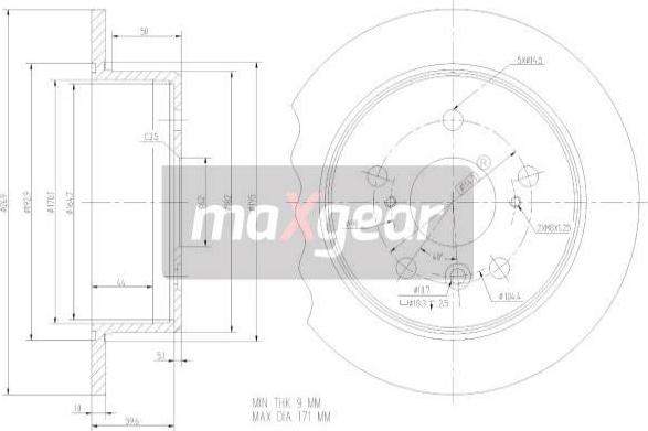 Maxgear 19-2347 - Спирачен диск vvparts.bg