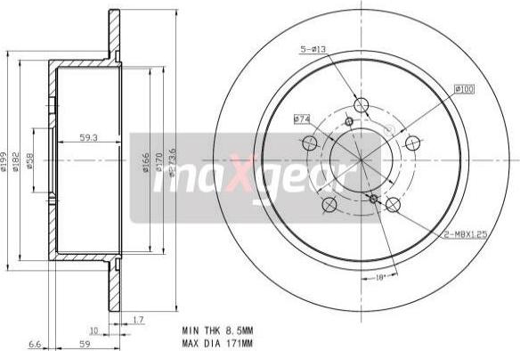 Maxgear 19-2356 - Спирачен диск vvparts.bg