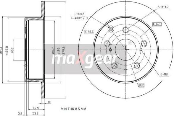 Maxgear 19-2353 - Спирачен диск vvparts.bg