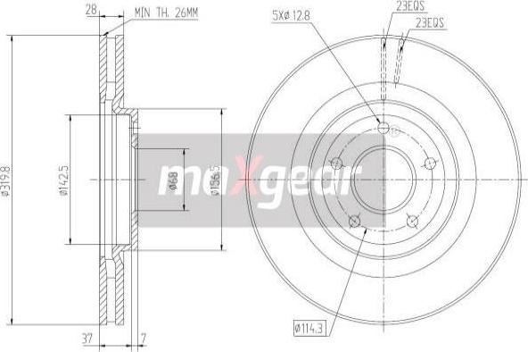 Maxgear 19-2364 - Спирачен диск vvparts.bg