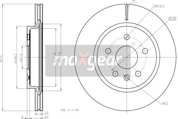 Maxgear 19-2368 - Спирачен диск vvparts.bg