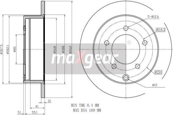 Maxgear 19-2389 - Спирачен диск vvparts.bg