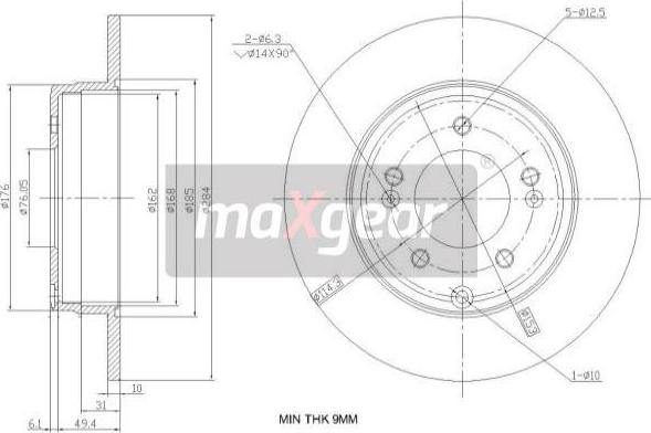 Maxgear 19-2382 - Спирачен диск vvparts.bg